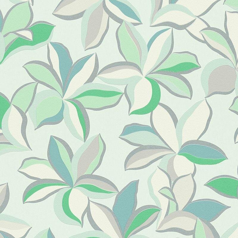 Tapete Blau, Grau, Silber, Grün livingwalls Vliestapete (1042271)