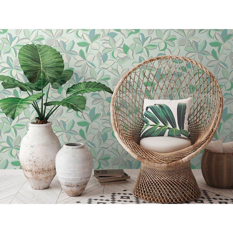 Tapete Blau, Grau, Silber, Grün livingwalls Vliestapete (1042271)