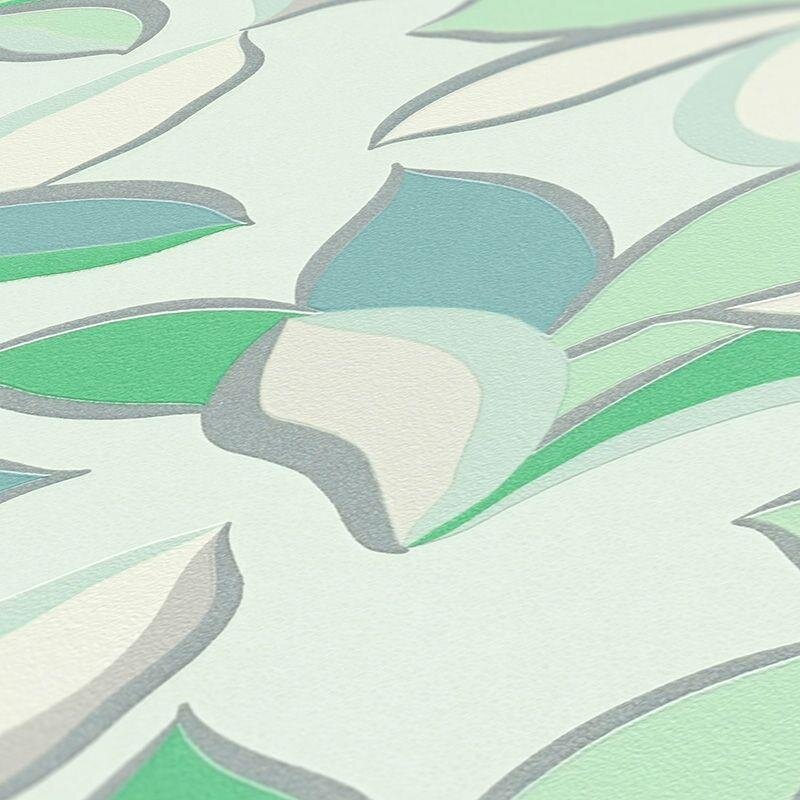 Tapete Blau, Grau, Silber, Grün livingwalls Vliestapete (1042271)