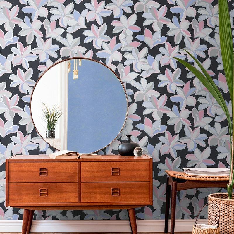 Tapete Grau, Silber, Rosa, Rose, Schwarz, Anthrazit livingwalls Vliestapete (1042269)