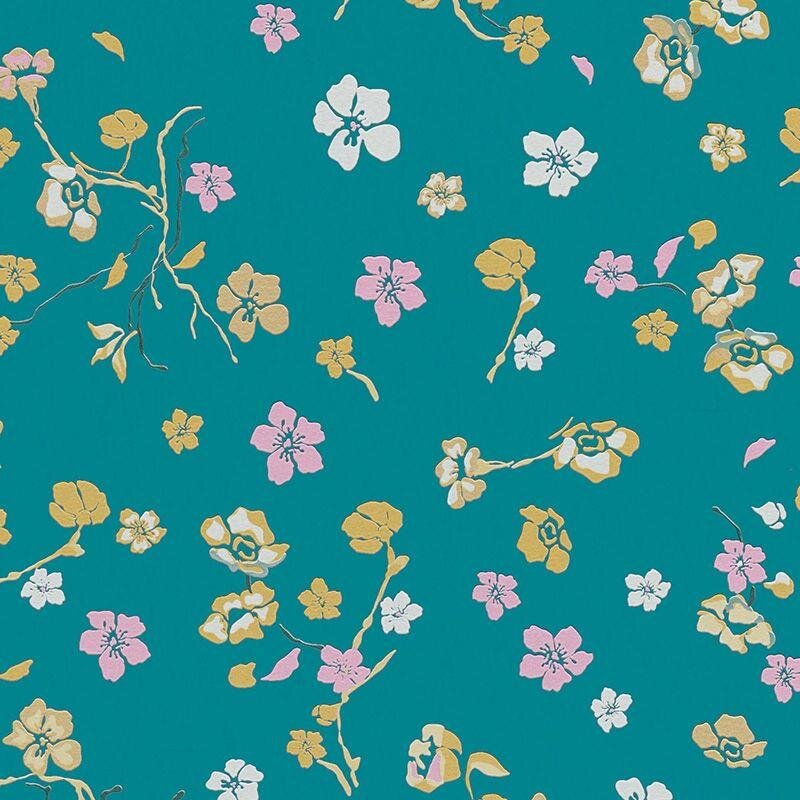 Tapete Blau, Gelb, Vanille, Grün, Petrol, Türkis livingwalls Vliestapete (1042266)