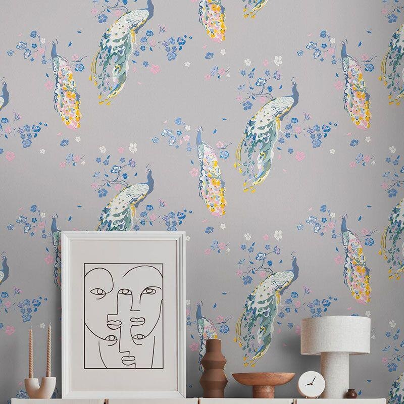 Tapete Blau, Bunt, Grau, Silber livingwalls Vliestapete (1042264)