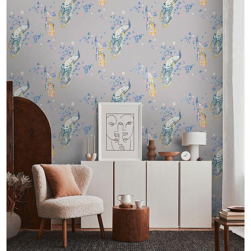 Tapete Blau, Bunt, Grau, Silber livingwalls Vliestapete (1042264)