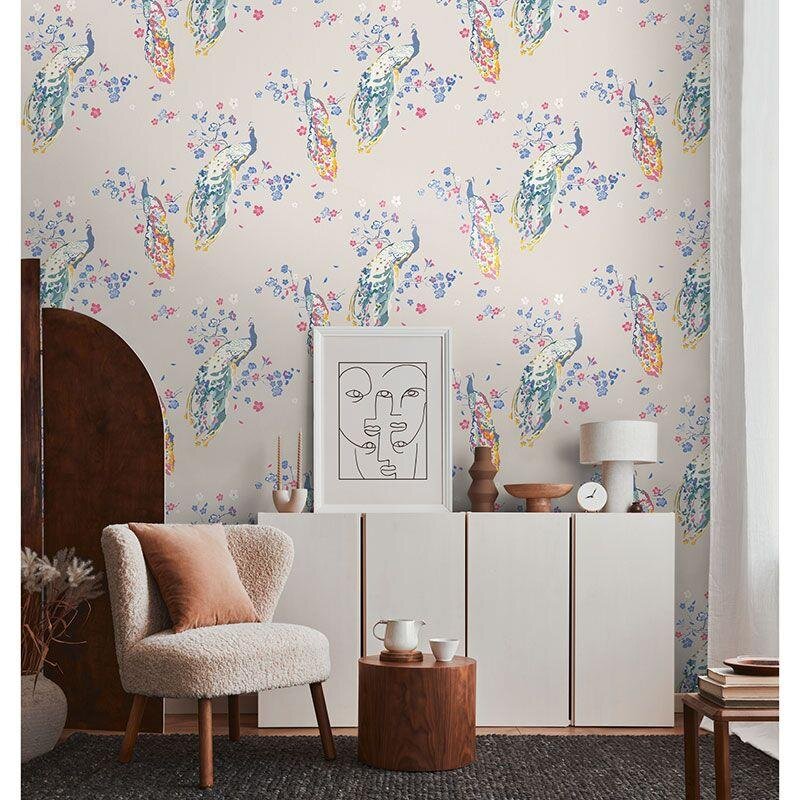 Tapete Blau, Bunt, Grau, Silber livingwalls Vliestapete (1042263)