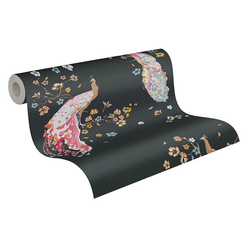 Tapete Bunt, Gelb, Vanille, Schwarz, Anthrazit livingwalls Vliestapete (1042260)