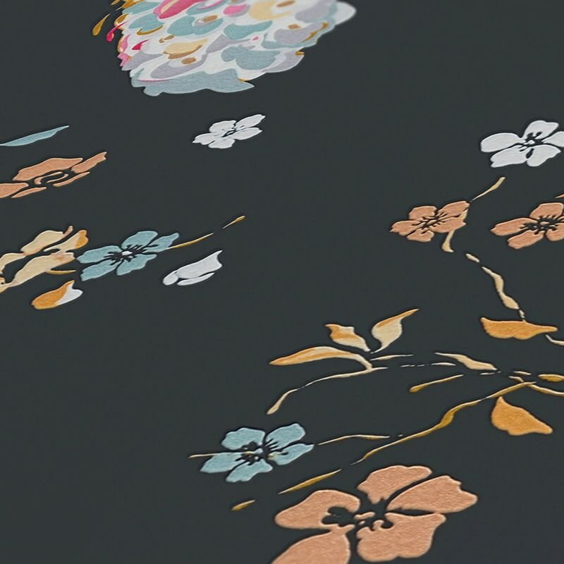 Tapete Bunt, Gelb, Vanille, Schwarz, Anthrazit livingwalls Vliestapete (1042260)