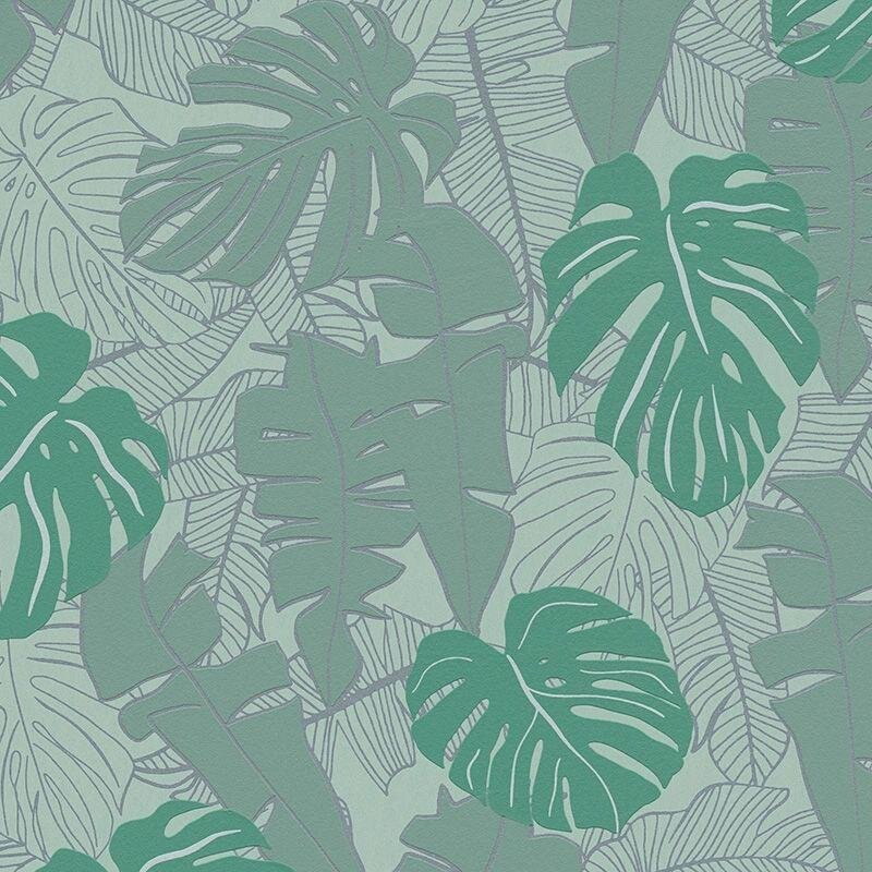 Tapete Grau, Silber, Grün livingwalls Vliestapete (1042259)