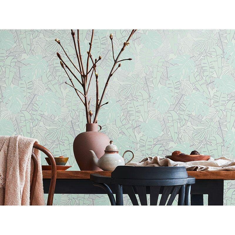 Tapete Grau, Silber, Grün livingwalls Vliestapete (1042258)