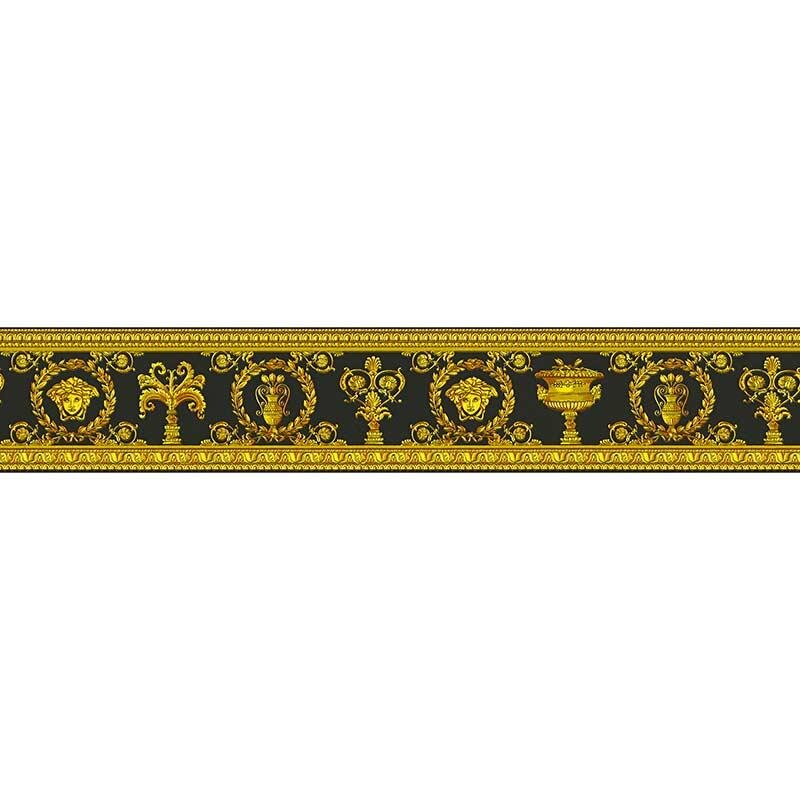 Bordüre Schwarz, Anthrazit, Gold, Kupfer VERSACE Vlies (1019696)