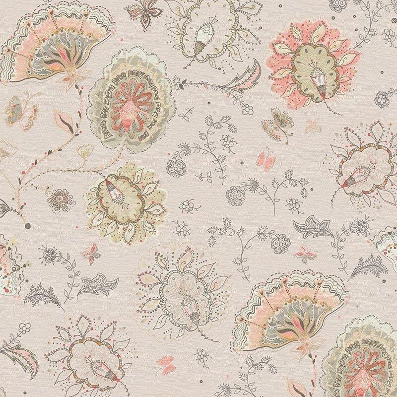 Tapete Beige, Creme, Braun, Grau, Silber livingwalls Vliestapete (1042226)