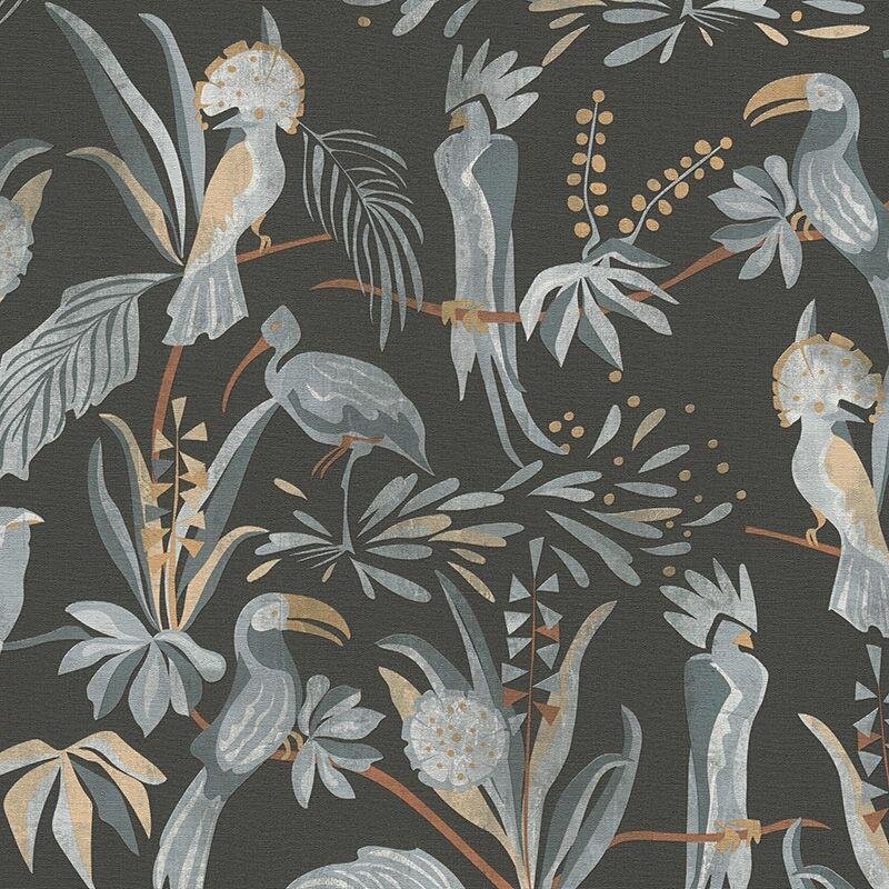 Tapete Grau, Silber, Schwarz, Anthrazit livingwalls Vliestapete (1042221)