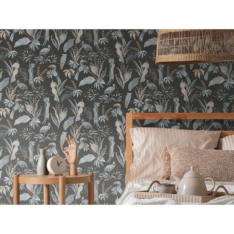 Tapete Grau, Silber, Schwarz, Anthrazit livingwalls Vliestapete (1042221)