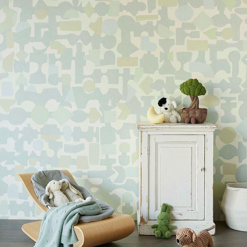 Digitaldruck-Tapete Blau, Grün BLOCKS (1042177)