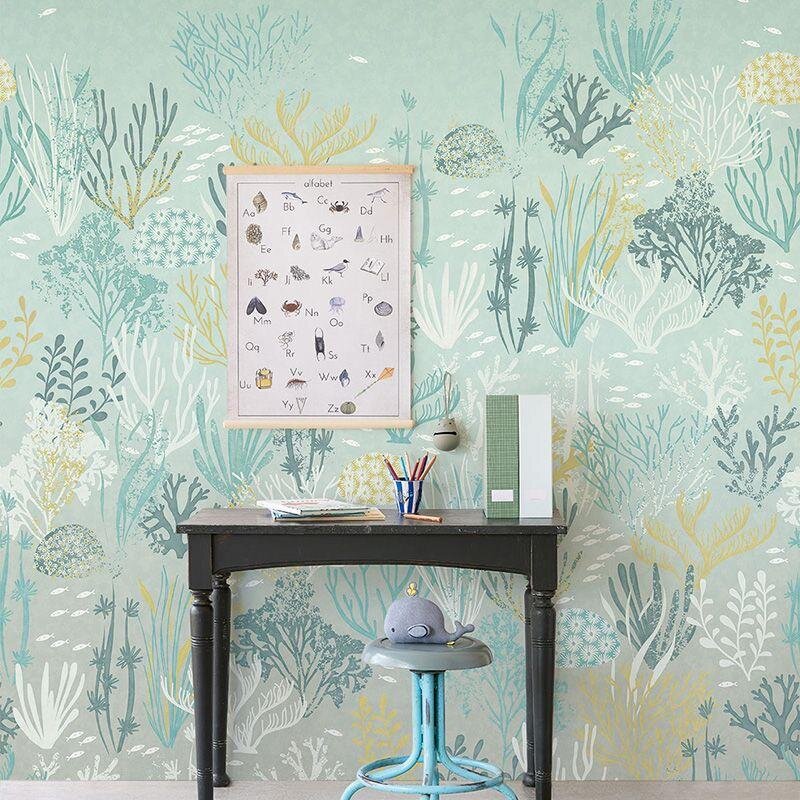 Digitaldruck-Tapete Blau, Grün CORAL (1042176)