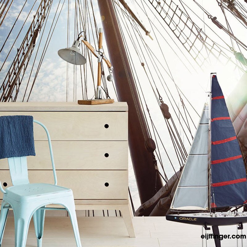 Digitaldruck-Tapete Blau, Braun Eijffinger (1020925)