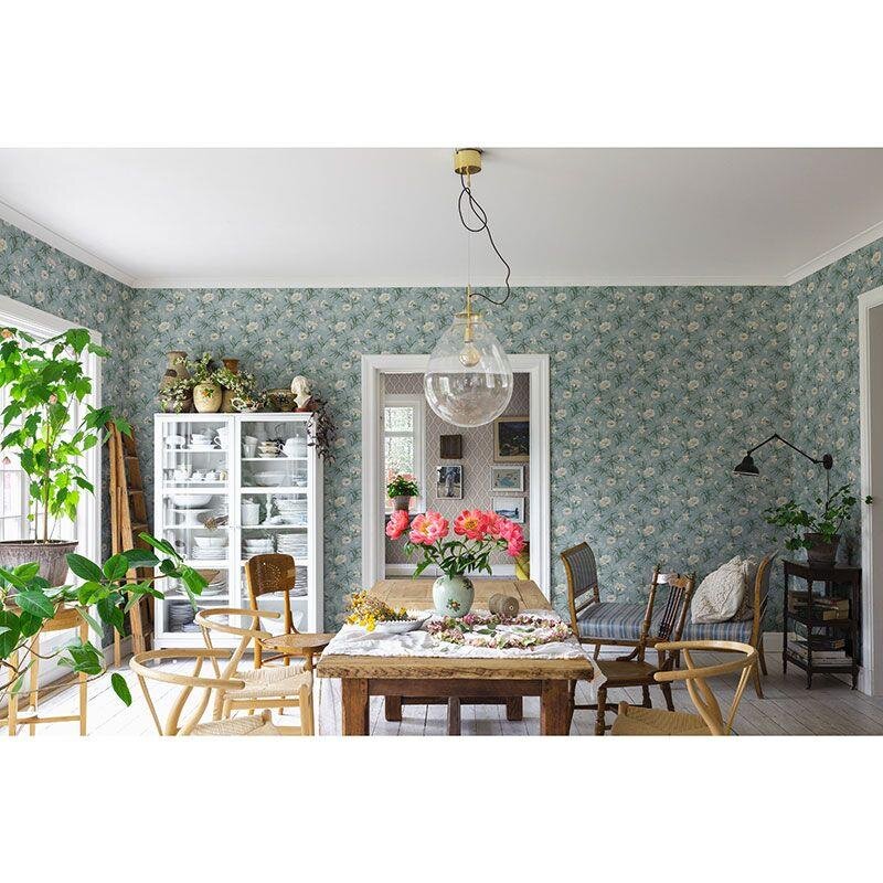 Tapete Blau, Grün Sandberg Vliestapete (1042047)