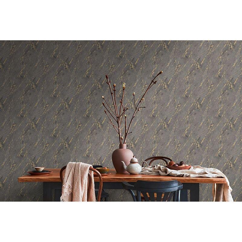 Tapete Gold, Kupfer, Schwarz, Anthrazit AS-Creation Vliestapete (1041957)