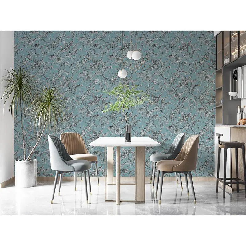 Tapete Blau, Schwarz-Weiß Novamur Vliestapete (1041899)