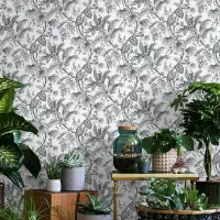 Tapete Schwarz-Wei&szlig; Novamur Vliestapete (1041896)