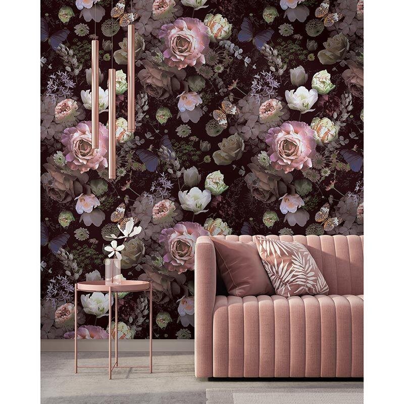 Digitaldruck-Tapete Lila, Rosa, Schwarz Novamur (1041895)