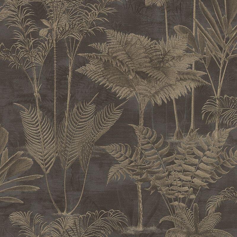 Tapete Braun, Gold, Kupfer, Schwarz, Anthrazit Rasch Vliestapete (1041601)