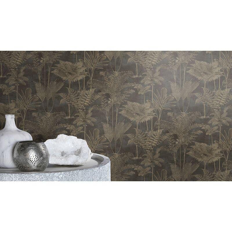 Tapete Braun, Gold, Kupfer, Schwarz, Anthrazit Rasch Vliestapete (1041601)