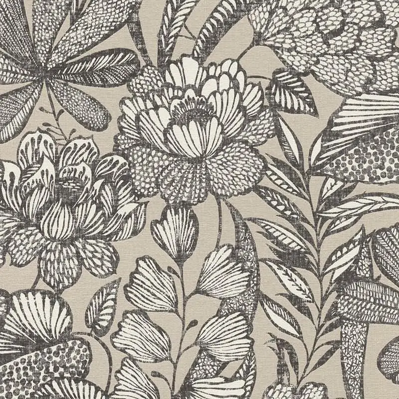 Tapete Greige, Schwarz, Anthrazit Rasch Vliestapete (1041603)