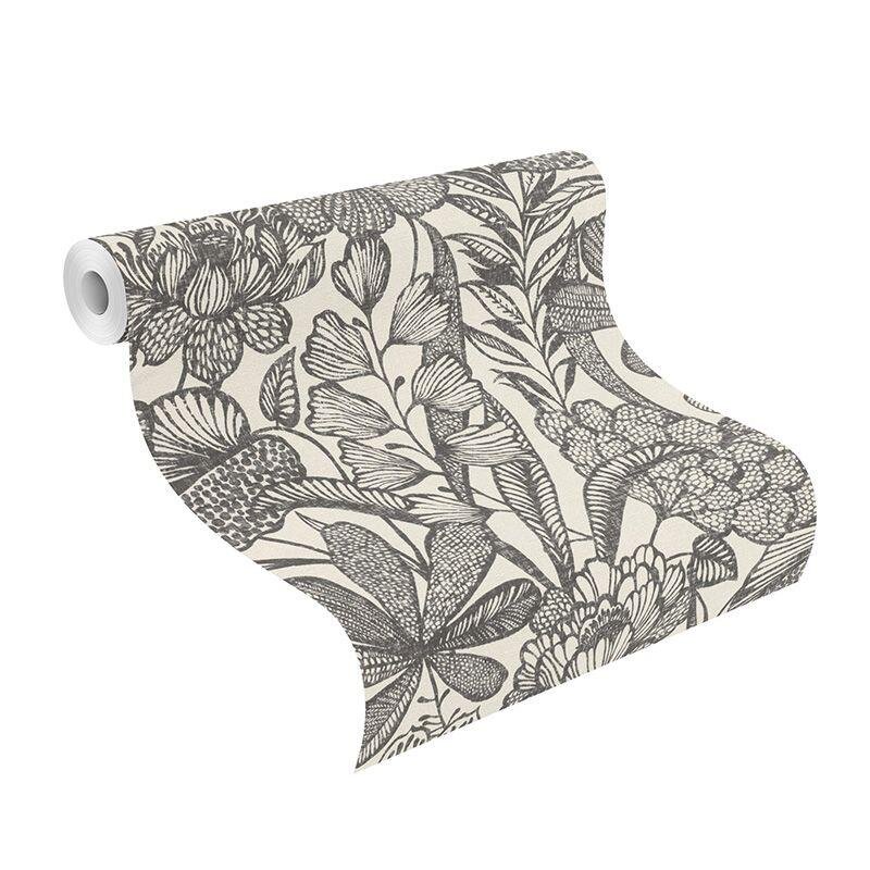 Tapete Schwarz-Weiß Rasch Vliestapete (1041602)