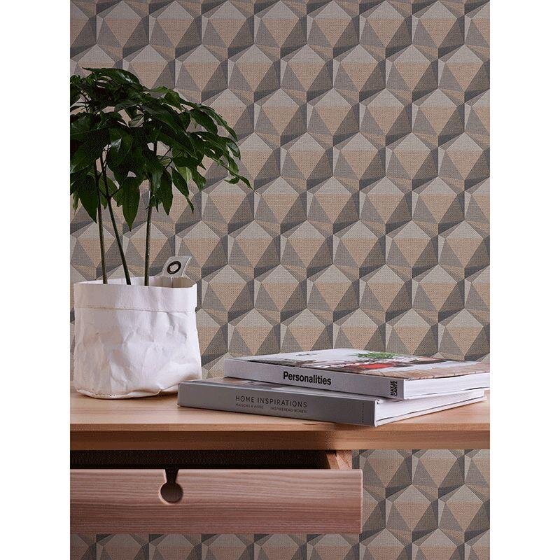 Tapete Braun, Grau, Silber, Greige Private Walls Vliestapete (1041588)