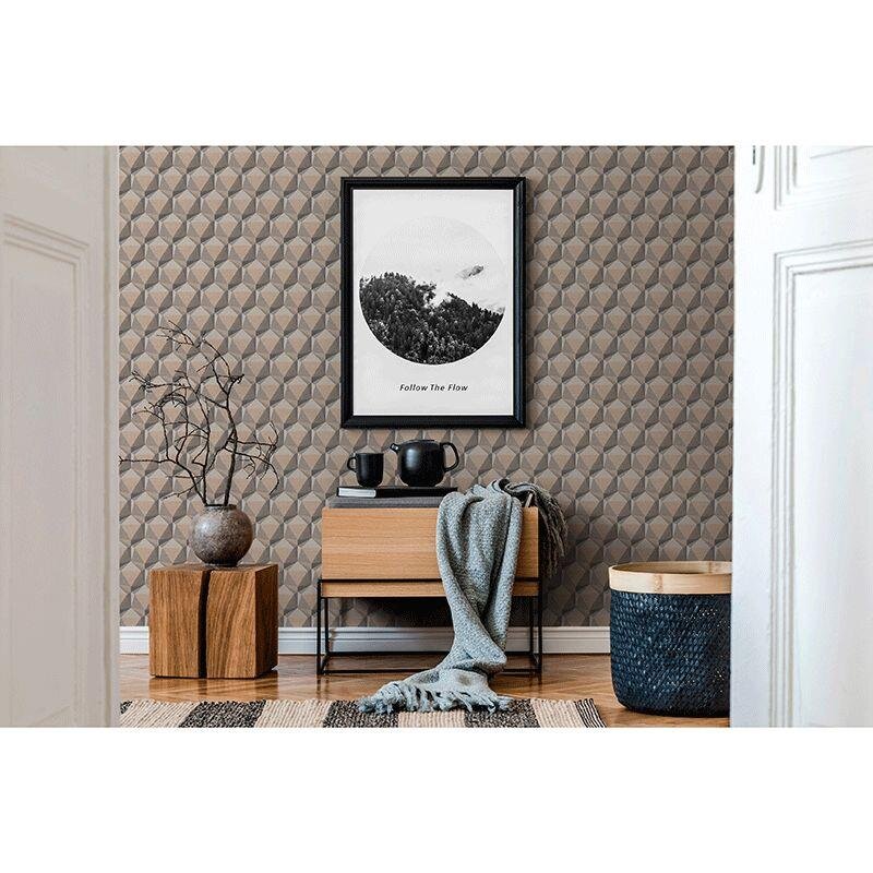 Tapete Braun, Grau, Silber, Greige Private Walls Vliestapete (1041588)