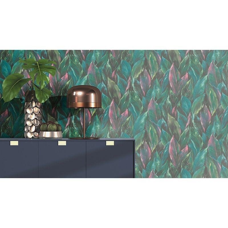 Tapete Blau, Grün, Petrol, Pink Rasch Vliestapete (1041481)
