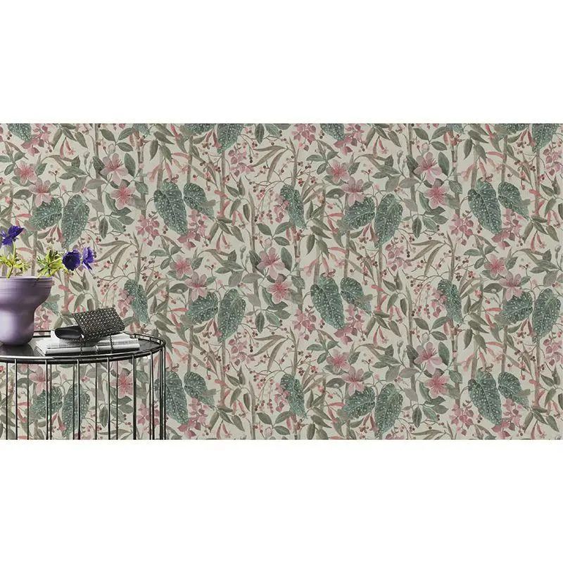 Tapete Braun, Grün, Rosa, Rose Rasch Vliestapete (1041498)