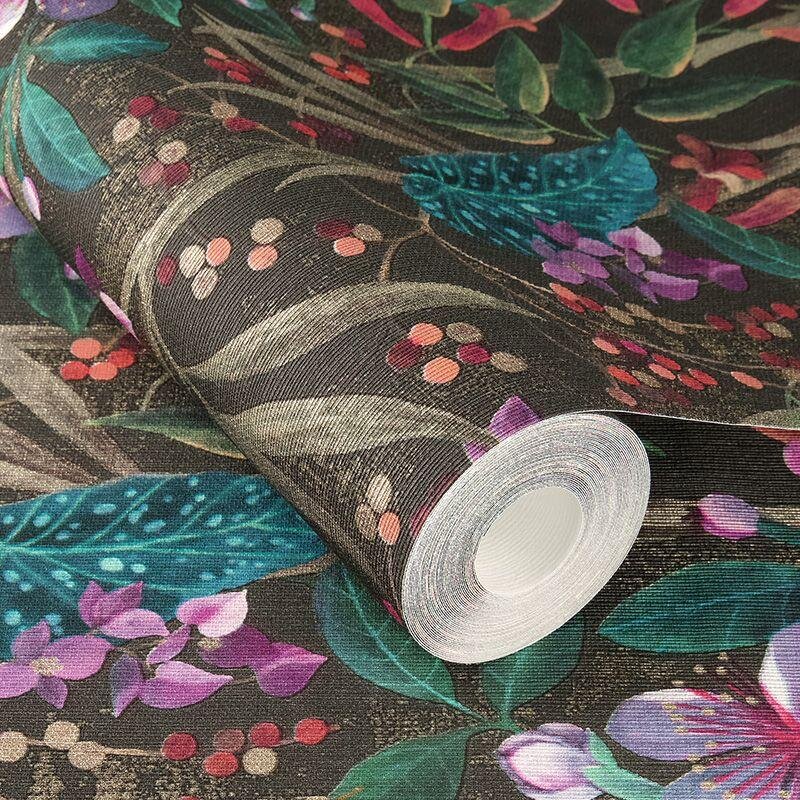 Tapete Braun, Grün, Lila, Flieder, Rosa, Rose Rasch Vliestapete (1041500)