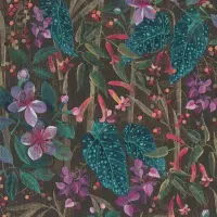 Tapete Braun, Gr&uuml;n, Lila, Flieder, Rosa, Rose Rasch...