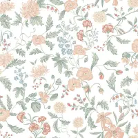 Tapete Beige, Creme, Gr&uuml;n, Rot Sandberg Vliestapete...