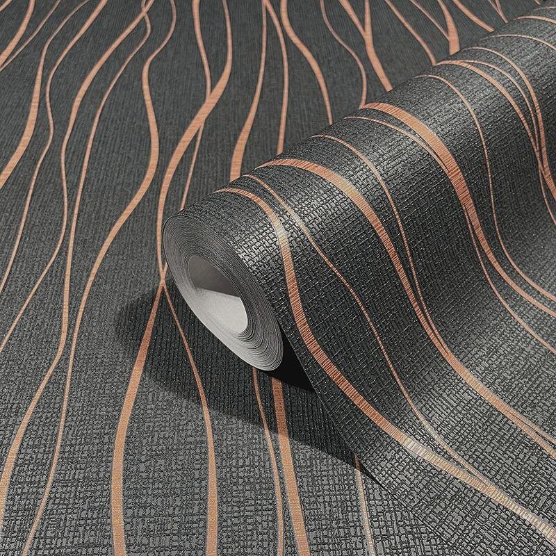 Tapete Gold, Kupfer, Schwarz, Anthrazit Novamur Vliestapete (1041308)