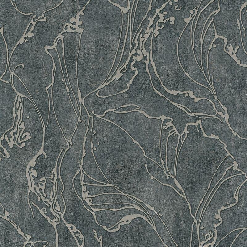 Tapete Grau, Silber, Schwarz, Anthrazit Marburg Vliestapete (1041158)