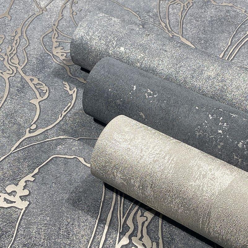 Tapete Grau, Silber, Schwarz, Anthrazit Marburg Vliestapete (1041158)