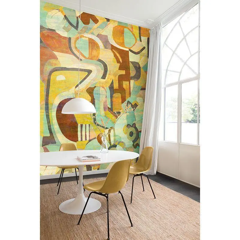 Digitaldruck-Tapete Gelb, Vanille, Grün Warre Beach MASUREEL (1041147)