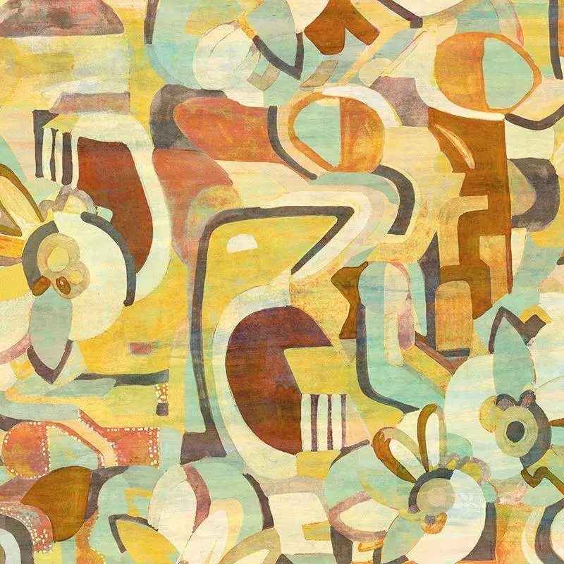 Digitaldruck-Tapete Gelb, Vanille, Grün Warre Beach MASUREEL (1041146)