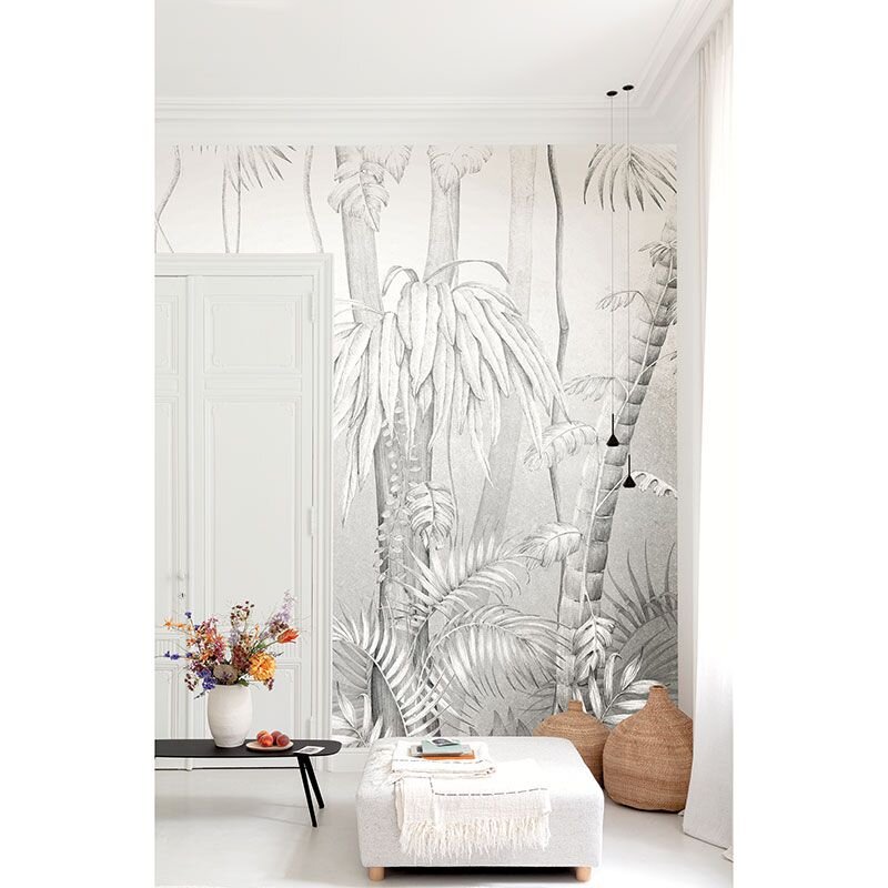 Digitaldruck-Tapete Grau, Silber Moesson Rain MASUREEL (1041116)