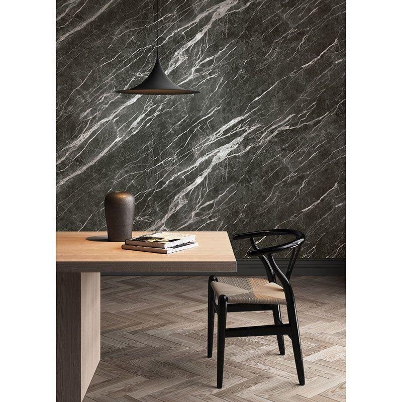 Digitaldruck-Tapete Grau, Silber Marcuina Black MASUREEL (1041114)