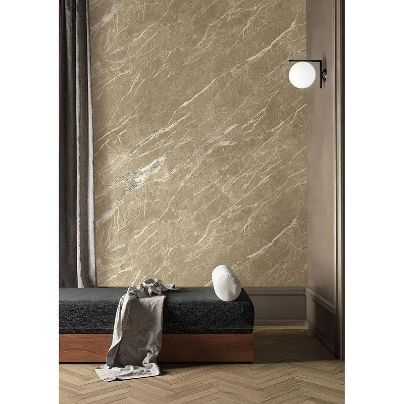 Digitaldruck-Tapete Blau, Grau, Silber Marcuina Taupe MASUREEL (1041098)