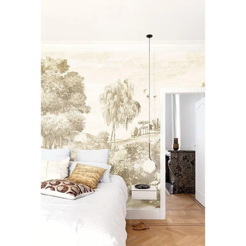 Digitaldruck-Tapete Beige, Creme, Braun Landscape Linen MASUREEL (1041080)