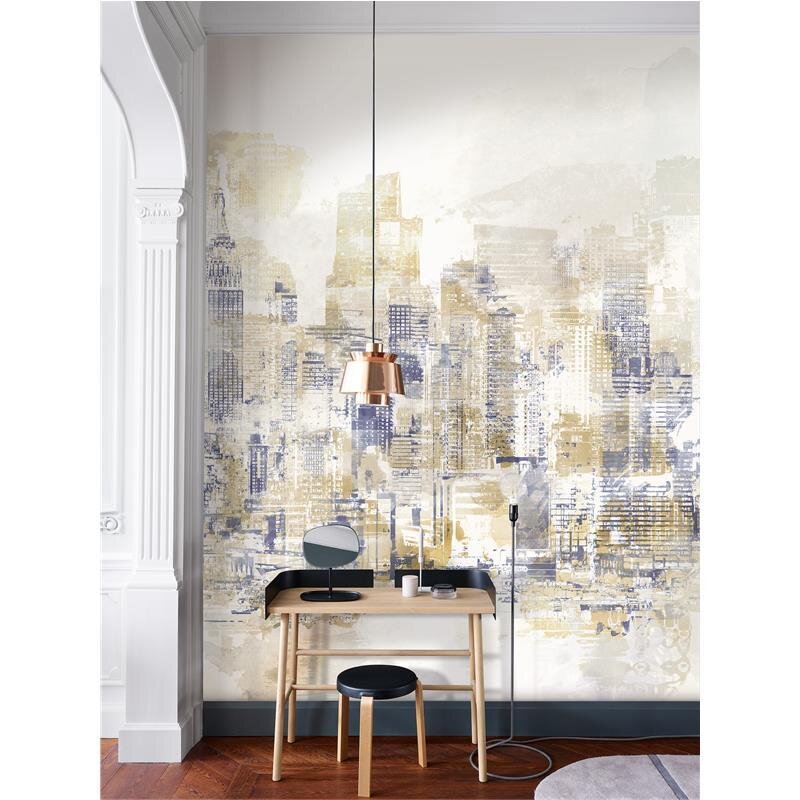 Digitaldruck-Tapete Beige, Creme, Lila, Flieder Citysight Dawn MASUREEL (1041051)