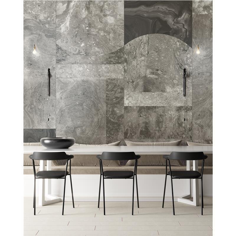 Digitaldruck-Tapete Grau, Silber Alicante Antracite MASUREEL (1041038)