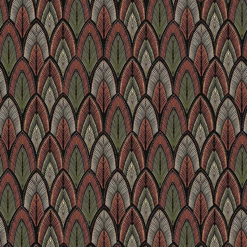 Tapete Gold, Kupfer, Grün, Rot MASUREEL Vliestapete (1040982)