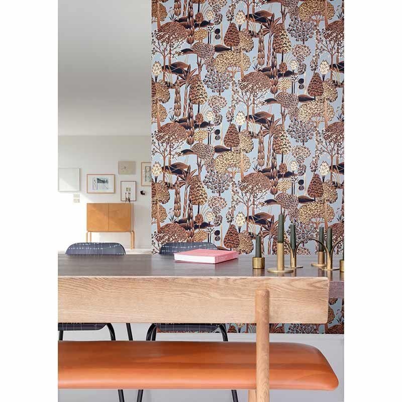 Tapete Blau, Braun MASUREEL Vliestapete (1040960)