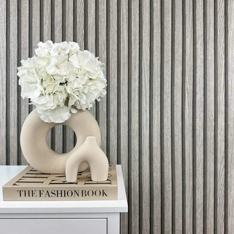 Tapete Holzpaneel Akustikpaneel Grau (1044645)