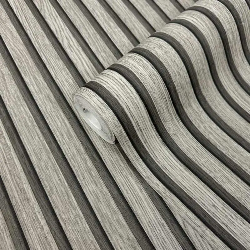 Tapete Holzpaneel Akustikpaneel Grau (1044645)